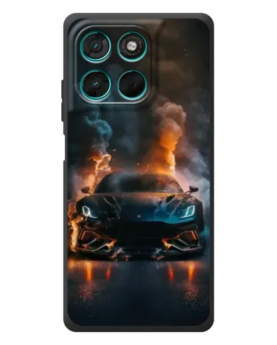 Чехол для Motorola Moto G77 с картинкой «Lamborghini дымная эстетика»