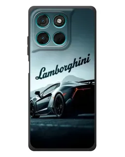 Чехол для Motorola Moto G77 с картинкой «Классическая надпись Lamborghini»