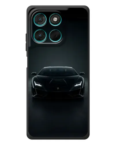 Чехол для Motorola Moto G77 с картинкой «Черный Lamborghini Aventador»