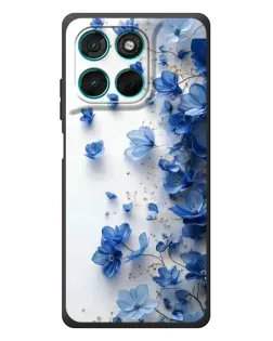 Чехол для Motorola Moto G77 с картинкой «Голубой цветочный каскад»