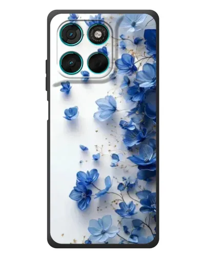 Чехол для Motorola Moto G77 с картинкой «Голубой цветочный каскад»
