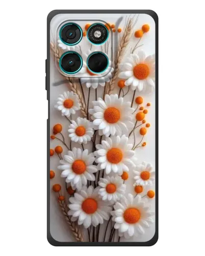 Чехол для Motorola Moto G77 с картинкой «Белые сухоцветы»