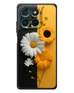 Чехол для Motorola Moto G77 с картинкой «Подсолнух и ромашка»