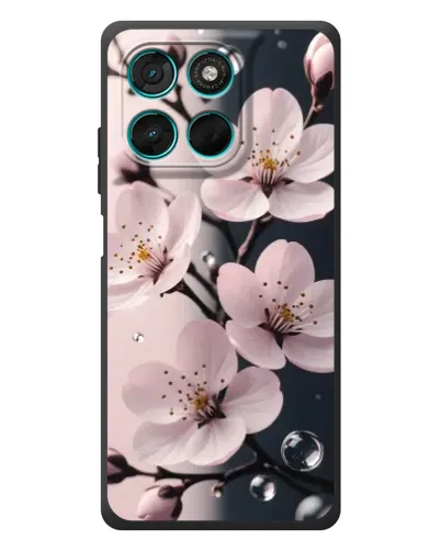 Чехол для Motorola Moto G77 с картинкой «Нежная сакура и капли» Чехол для Motorola Moto G77 с картинкой «Нежная сакура и капли»