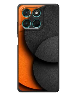 Чехол для Motorola Moto G77 с картинкой «Геометрия оранжевых кругов»