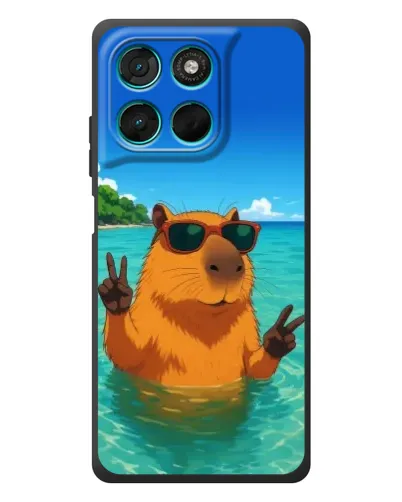Чехол для Motorola Moto G77 с картинкой «Морская капибара» Чехол для Motorola Moto G77 с картинкой «Морская капибара»