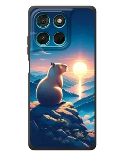 Чехол для Motorola Moto G77 с картинкой «Закат солнца с капибарой» Чехол для Motorola Moto G77 с картинкой «Закат солнца с капибарой»
