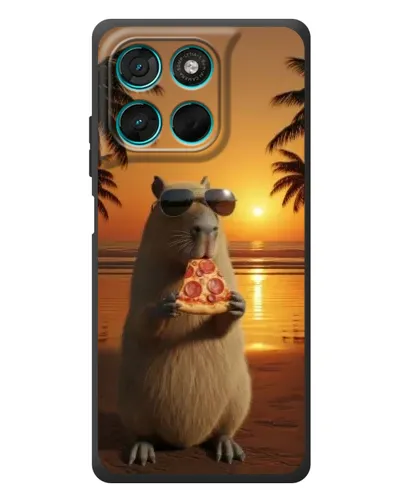 Чехол для Motorola Moto G77 с картинкой «Капибара с пиццей» Чехол для Motorola Moto G77 с картинкой «Капибара с пиццей»