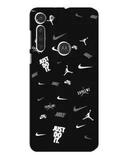 Чехол для Motorola MOTO G8 с картинкой «Nike Black Pattern»