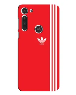 Чехол для Motorola MOTO G8 с картинкой «Красный минимализм Adidas»