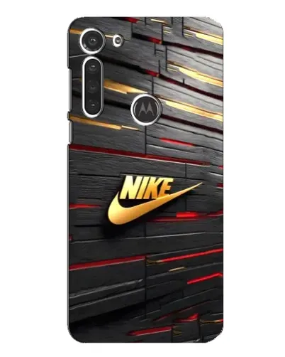 Чехол для Motorola MOTO G8 с картинкой «Золотой Nike на металле»