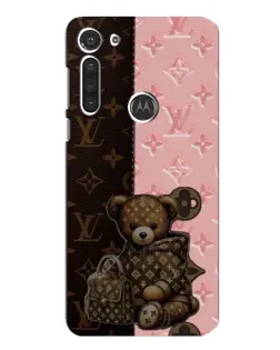Чехол для Motorola MOTO G8 с картинкой «Мишка в стиле LV»