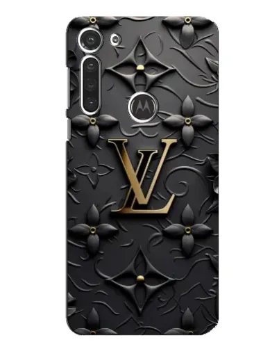 Чехол для Motorola MOTO G8 с картинкой «Кожаная текстура LV»
