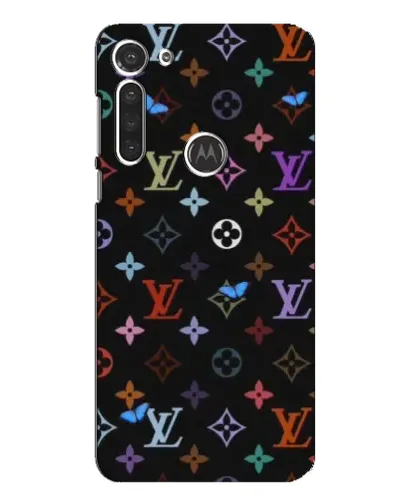 Чехол для Motorola MOTO G8 с картинкой «Цветная монограмма LV»