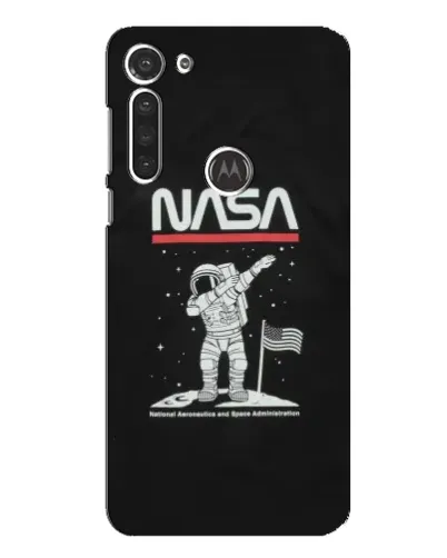Чехол для Motorola MOTO G8 с картинкой «NASA — шагаем по Луне»