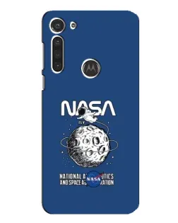 Чехол для Motorola MOTO G8 с картинкой «NASA — лунная миссия»