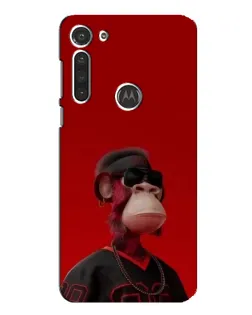 Чехол для Motorola MOTO G8 с картинкой «Bored Ape в красном»