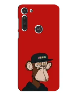 Чехол для Motorola MOTO G8 с картинкой «Bored Ape — красный фон»