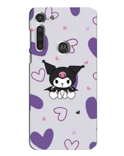 Чехол для Motorola MOTO G8 с картинкой «Kuromi и лавандовые сердца»