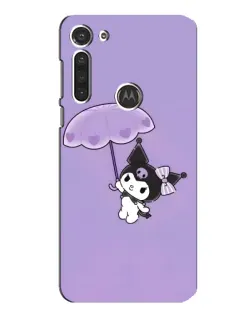 Чехол для Motorola MOTO G8 с картинкой «Kuromi с зонтиком»