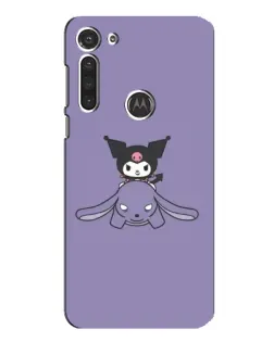 Чехол для Motorola MOTO G8 с картинкой «Kuromi на лиловом фоне»