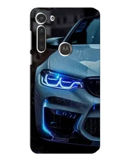 Чехол для Motorola MOTO G8 с картинкой «Взгляд BMW с синими фарами» Чехол для Motorola MOTO G8 с картинкой «Взгляд BMW с синими фарами»