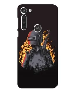 Чехол для Motorola MOTO G8 с картинкой «PUBG — огненный силуэт»