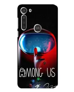 Чехол для Motorola MOTO G8 с картинкой «Красный импостер — макро»