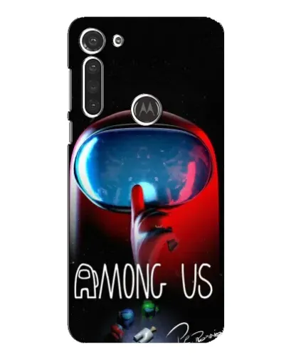 Чехол для Motorola MOTO G8 с картинкой «Красный импостер — макро»