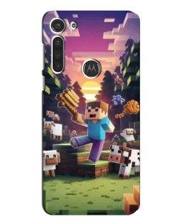 Чехол для Motorola MOTO G8 с картинкой «Стив на ферме»