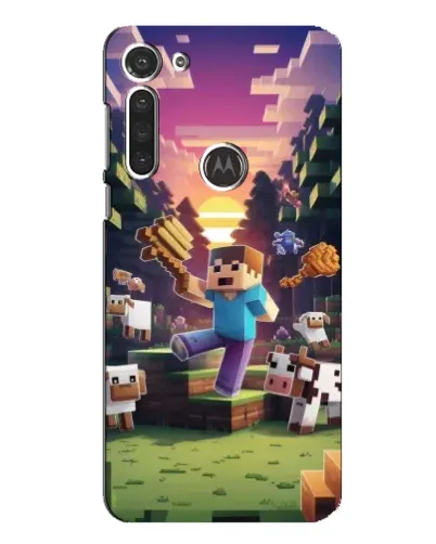 Чехол для Motorola MOTO G8 с картинкой «Стив на ферме»
