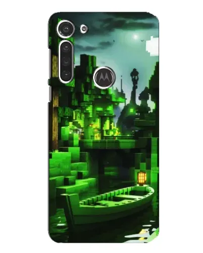 Чехол для Motorola MOTO G8 с картинкой «Minecraft лесной пейзаж»
