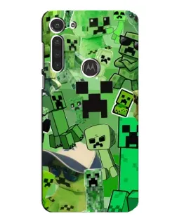Чехол для Motorola MOTO G8 с картинкой «Криперы Minecraft»