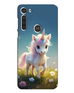 Чехол для Motorola MOTO G8 с картинкой «Единорог на поляне»
