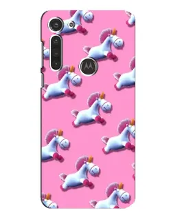 Чехол для Motorola MOTO G8 с картинкой «Единороги на розовом»