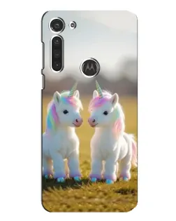 Чехол для Motorola MOTO G8 с картинкой «Пара единорогов»