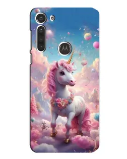 Чехол для Motorola MOTO G8 с картинкой «Единорог среди облаков»
