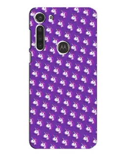 Чехол для Motorola MOTO G8 с картинкой «Единороги на фиолетовом»