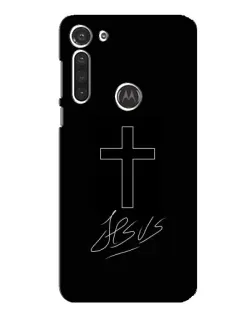 Чехол для Motorola MOTO G8 с картинкой «Графический крест Jesus»