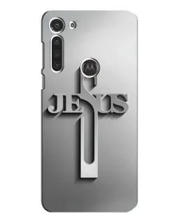 Чехол для Motorola MOTO G8 с картинкой «Металлический крест Jesus»
