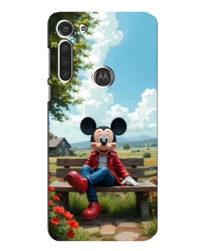 Чехол для Motorola MOTO G8 с картинкой «Микки на скамейке»