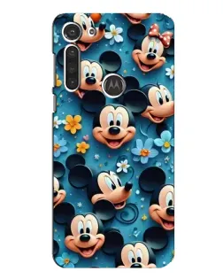 Чехол для Motorola MOTO G8 с картинкой «Паттерн Микки и Минни»