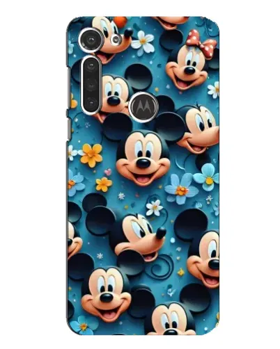Чехол для Motorola MOTO G8 с картинкой «Паттерн Микки и Минни»