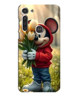 Чехол для Motorola MOTO G8 с картинкой «Микки с тюльпанами»