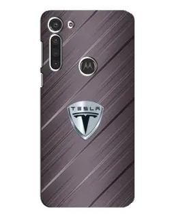 Чехол для Motorola MOTO G8 с картинкой «Металлическая текстура Tesla»