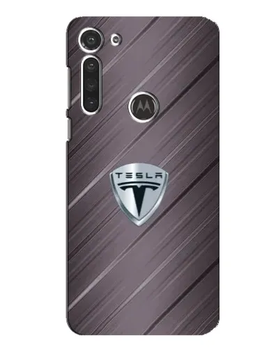 Чехол для Motorola MOTO G8 с картинкой «Металлическая текстура Tesla»