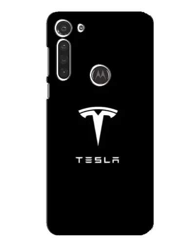 Чехол для Motorola MOTO G8 с картинкой «Tesla White Logo»