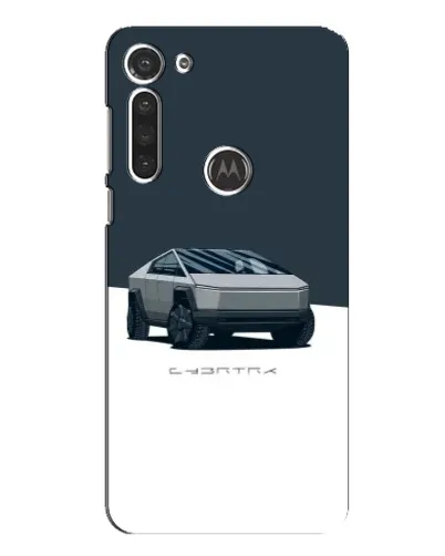 Чехол для Motorola MOTO G8 с картинкой «Серебристый Cybertruck Tesla»