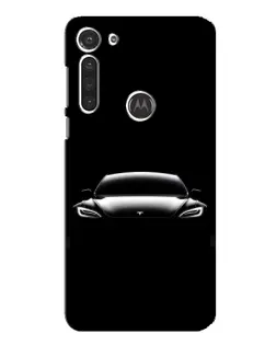 Чехол для Motorola MOTO G8 с картинкой «Фары Tesla Night»