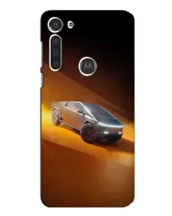 Чехол для Motorola MOTO G8 с картинкой «Cybertruck в пустыне»